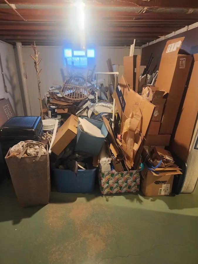 Roll-off dumpster container at job site for 6 Yard Dumpster Rental in Minnetrista